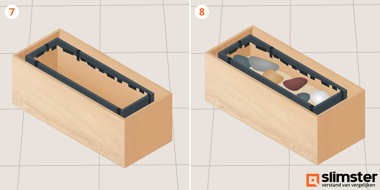 Betonnen plantenbak maken stap 7/8
